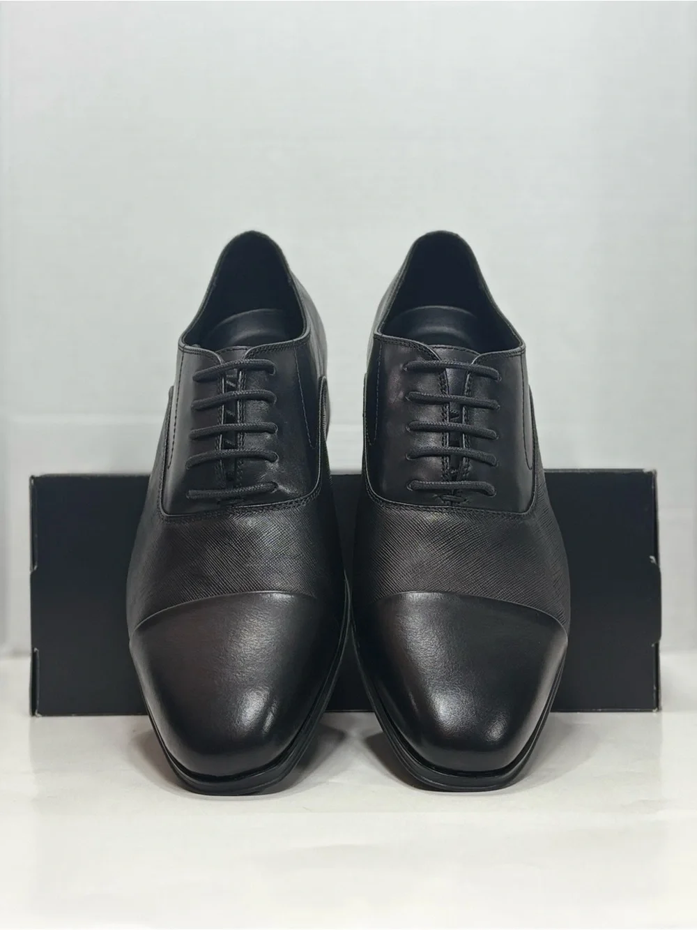 Size 10 Men Calvin Klein Men’s Drew Almond Toe Black Dress Shoes CMDREW NEW